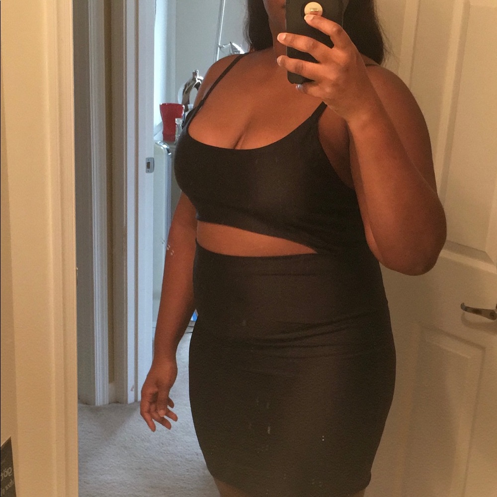 Black Plus Cut Out Mini Dress